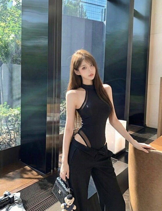 Mix Mesh Thin Inner Suit (White, Black)