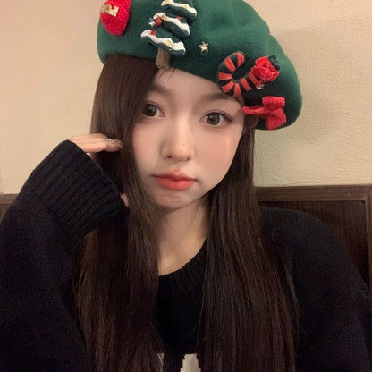 Christmas Beret Hat