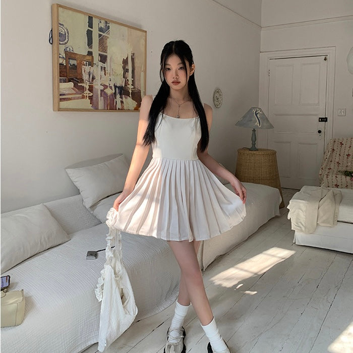 Anna Creamy Pleated Dress