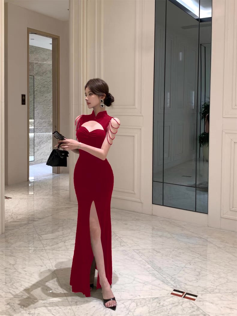 Red Cheongsam CD029 Long Dress (S, M)