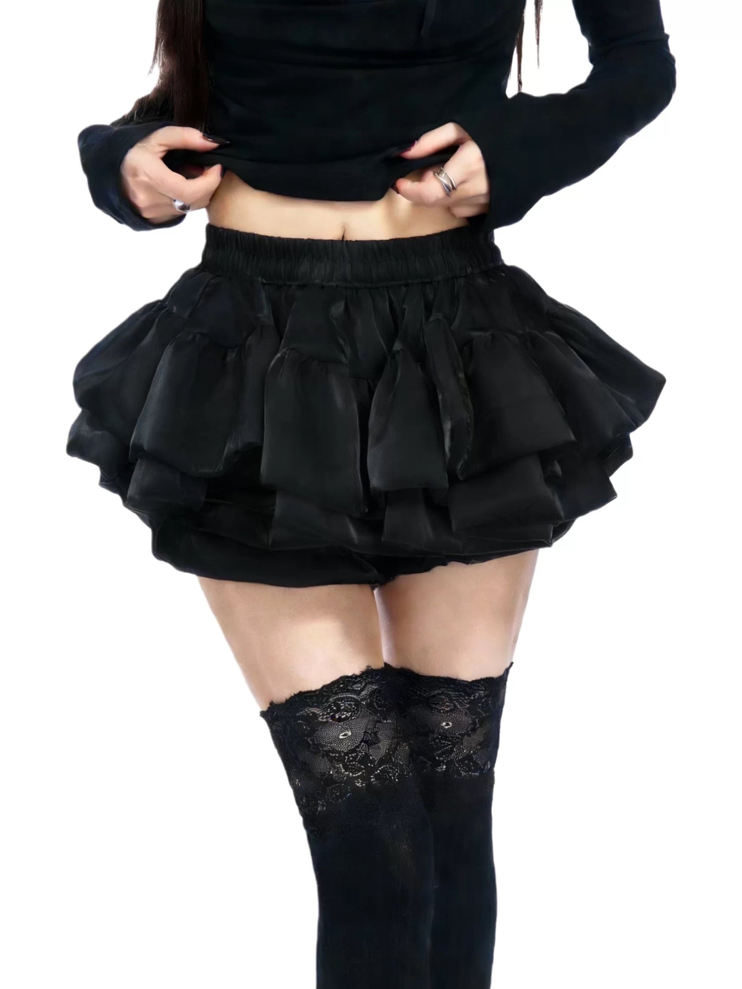 Fluffy Mesh Skirt SK35 (White, Mint, Black)