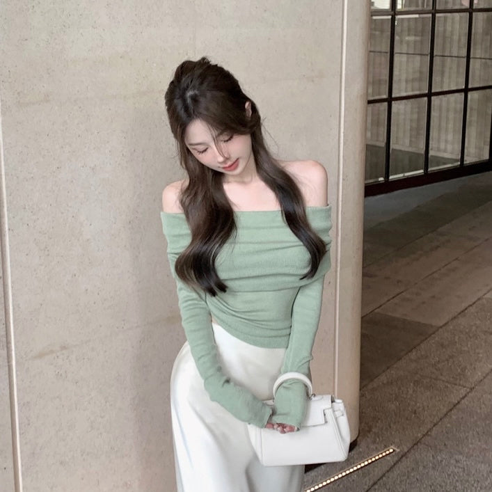 Green Off Shoulder Top