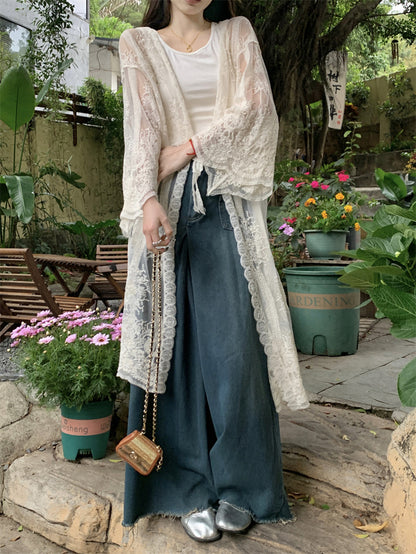 Embroidery Long Cardigan