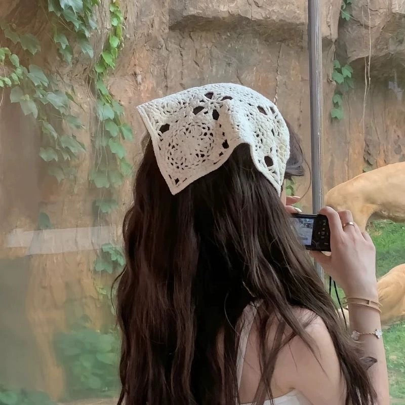 Beige Embroidery Hair Headband