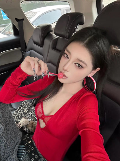 Sexy Mix Laces Long Sleeve Suit