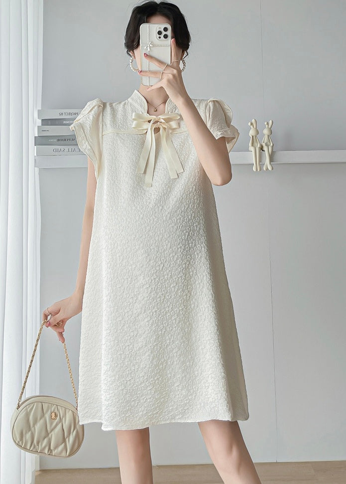 Cream Plus Size Cheongsam Dress (L, XL)