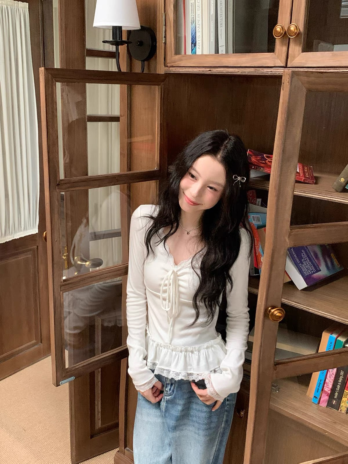 White Long Sleeve Top