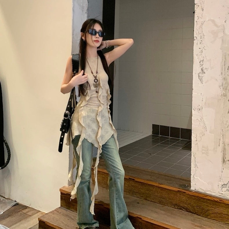 Beige Jelly Fish Bareback Long Top/Dress (S)