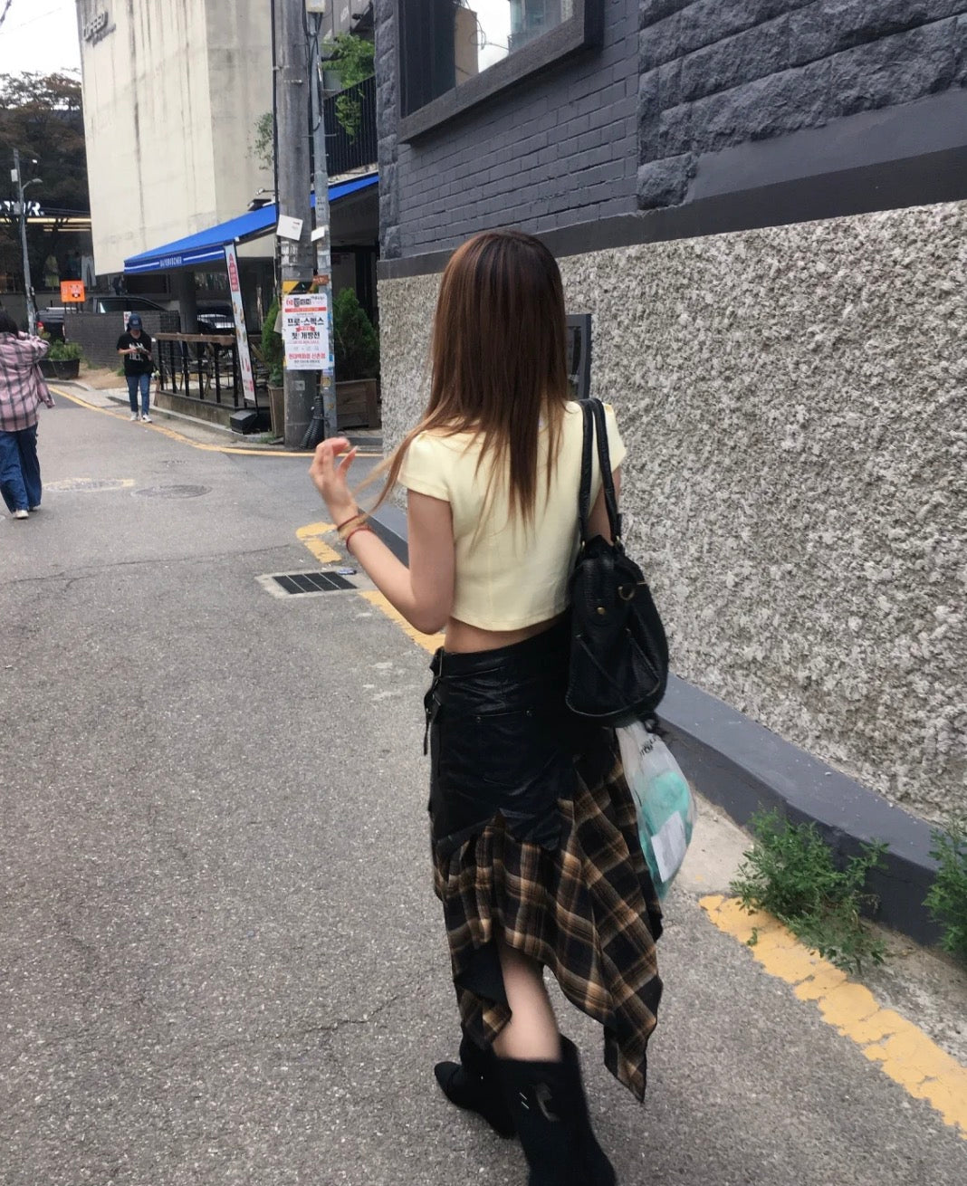 Button Pastel Yellow Crop Top