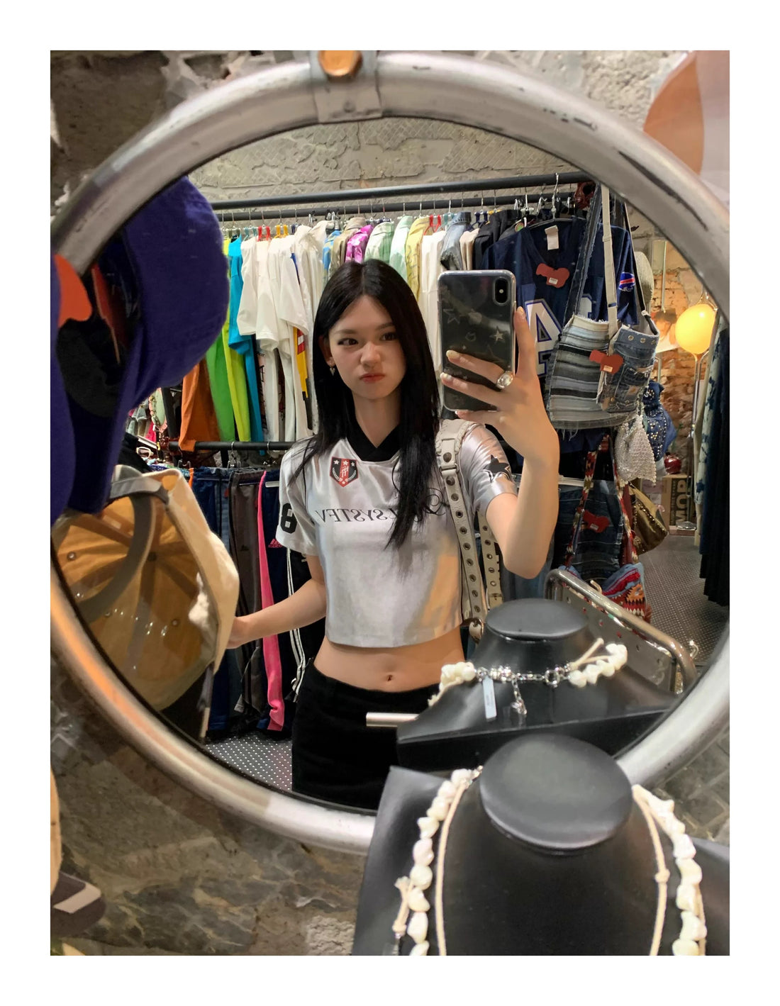 No88 KILLSYSTEM Silver Crop Top (S)