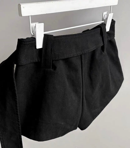 Black Low Waist Mini Skort Shorts SK39 (S)