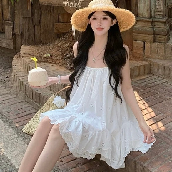 White Strap Dolly Top