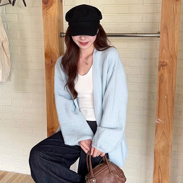 Casual Knitted Long Sleeve Cardigan Top