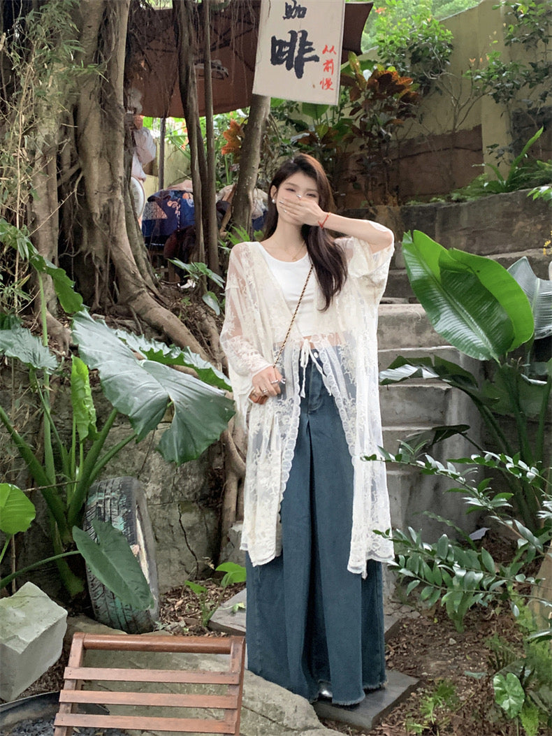 Embroidery Long Cardigan