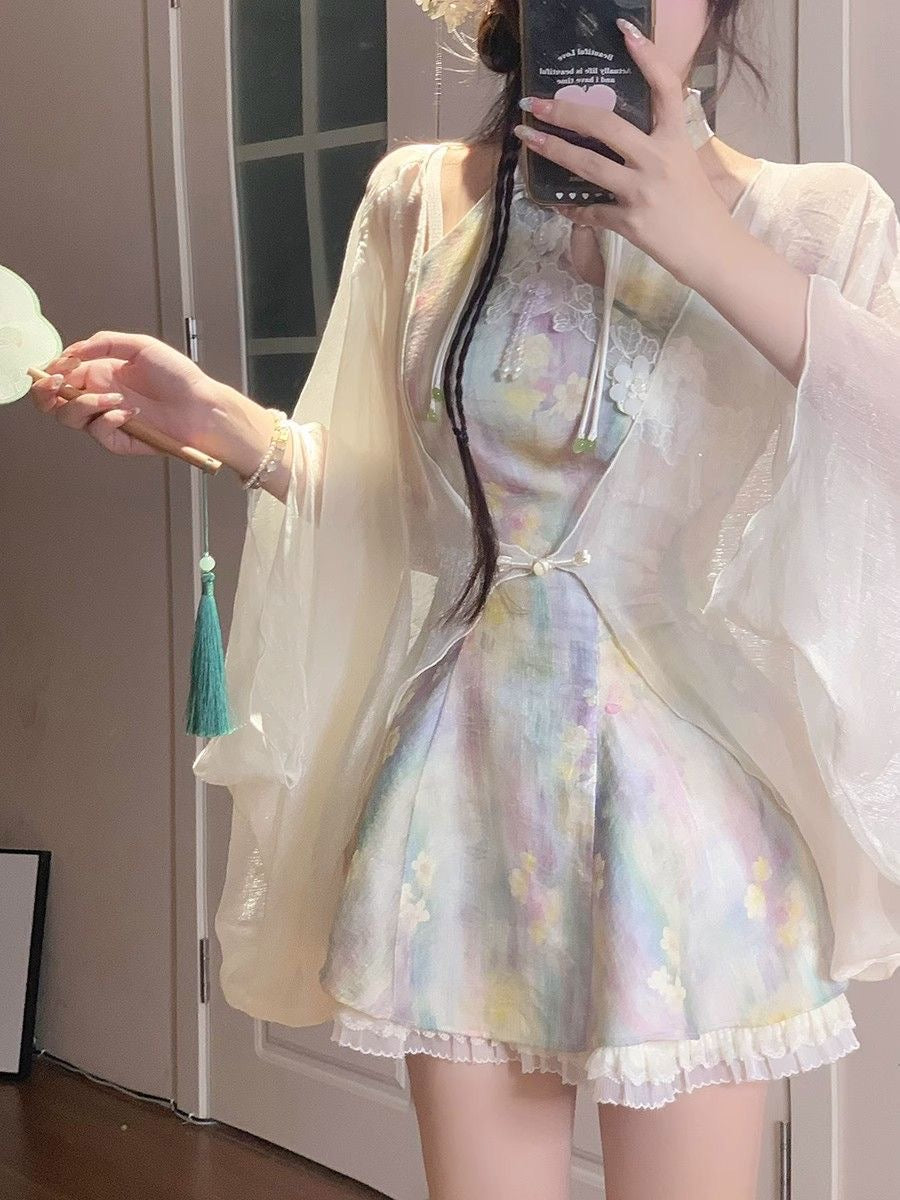 Paint Cheongsam CD036 Dress Set (S)