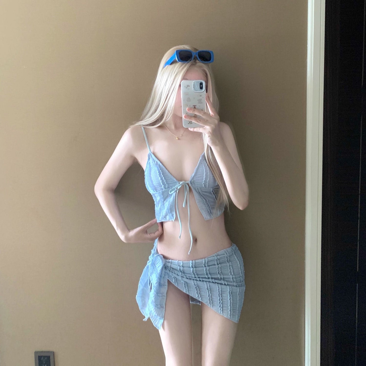 Bikini BK27 Three Piece Set (Blue, Pink, Black)