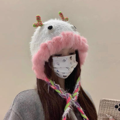 Furry Cute Monster Hat (3 Colours)