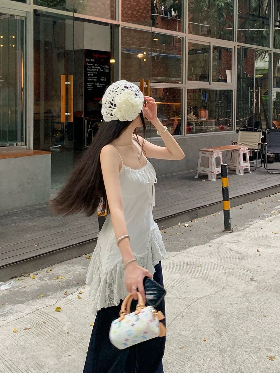 White Strap Long Inner Top