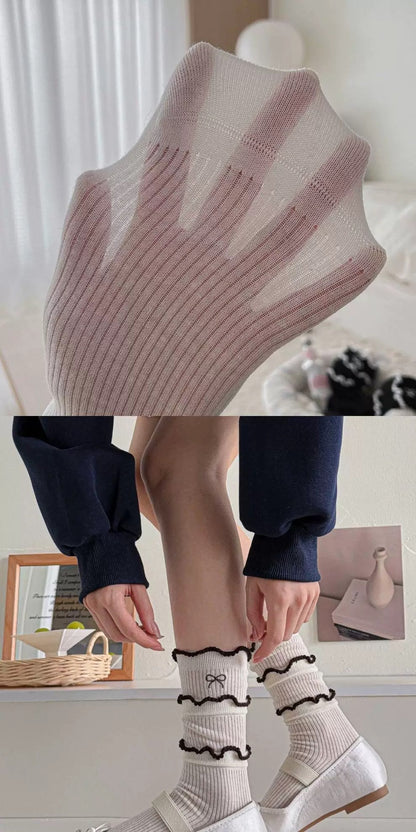 S025 Ribbon Layer Short Socks