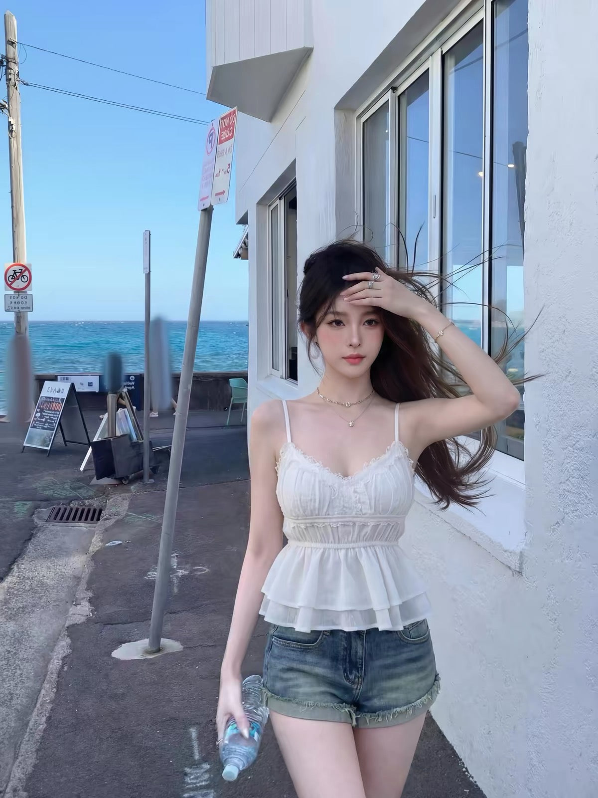 Mix Lace Strap Top