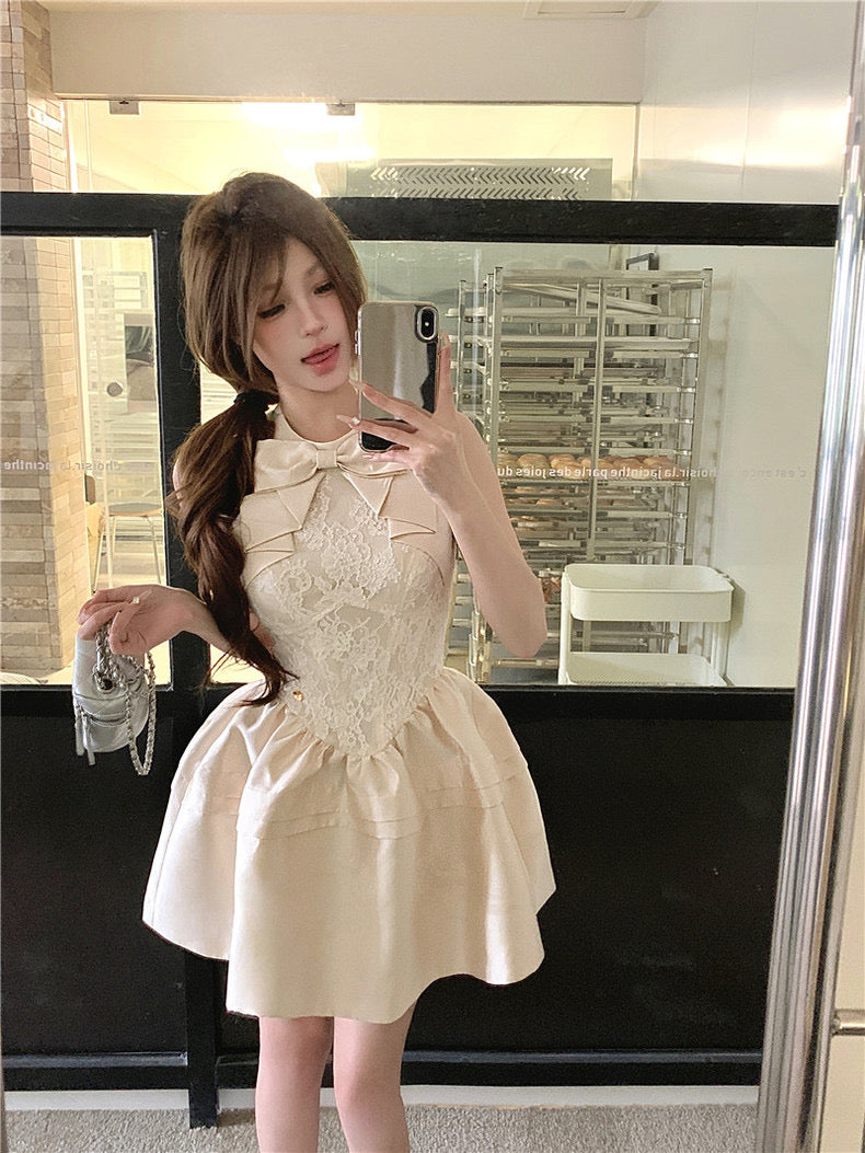 Champagne Princess Ribbon Dress (M)
