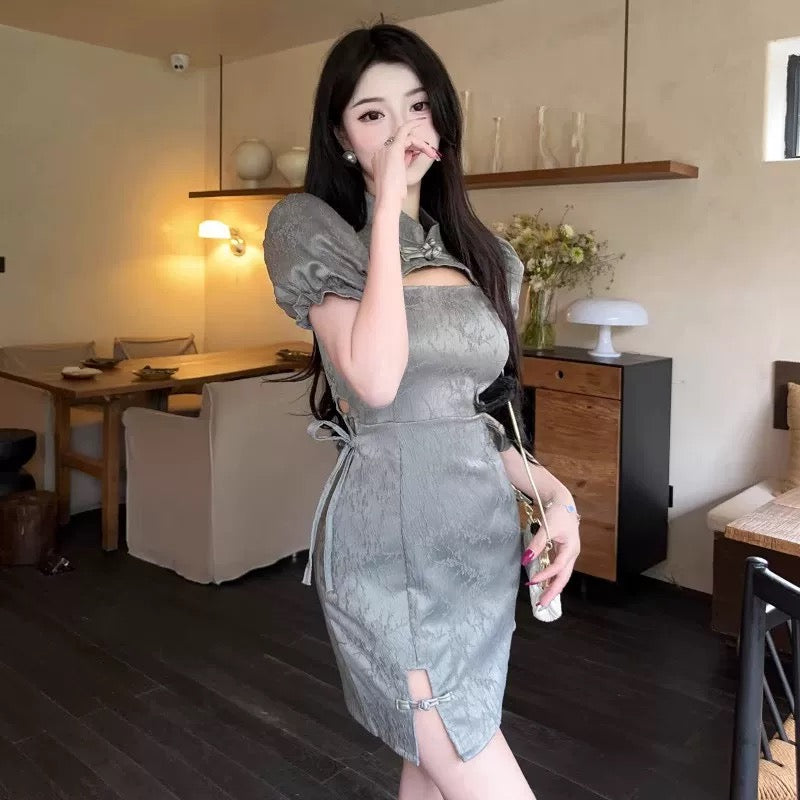 Grey Cheongsam Dress (S)