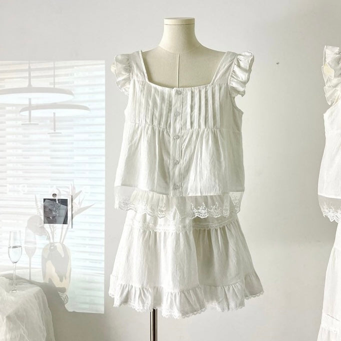 White Top + Skirt Set (Short / Long)