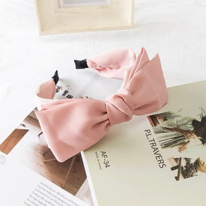 A56 Korean Soft Pink Ribbon Hairband