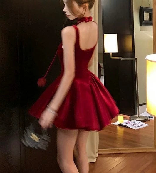 Christmas Wine Red Dress C008