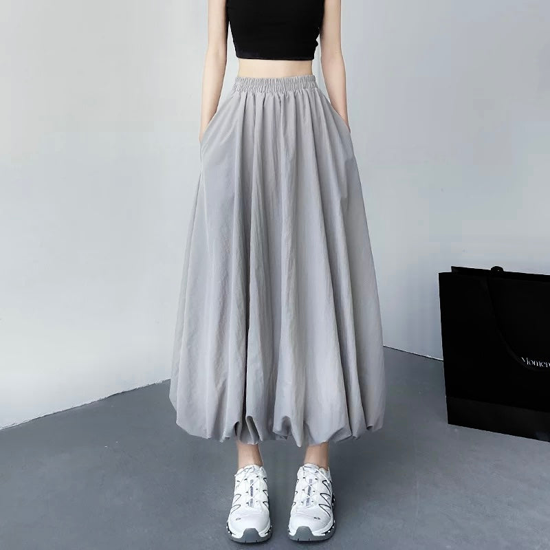 Grey Lantern Long Skirt