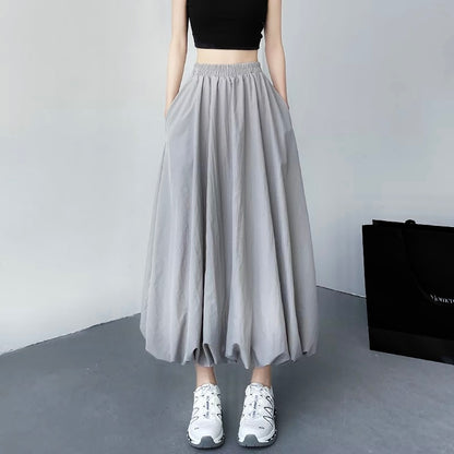 Grey Lantern Long Skirt