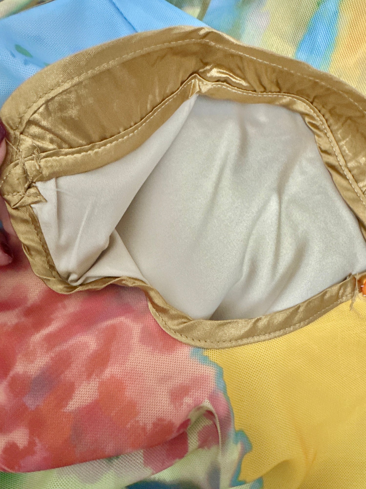 Orange Mix Blue Two Wear Cheongsam CD035 Long Dress (S, M)