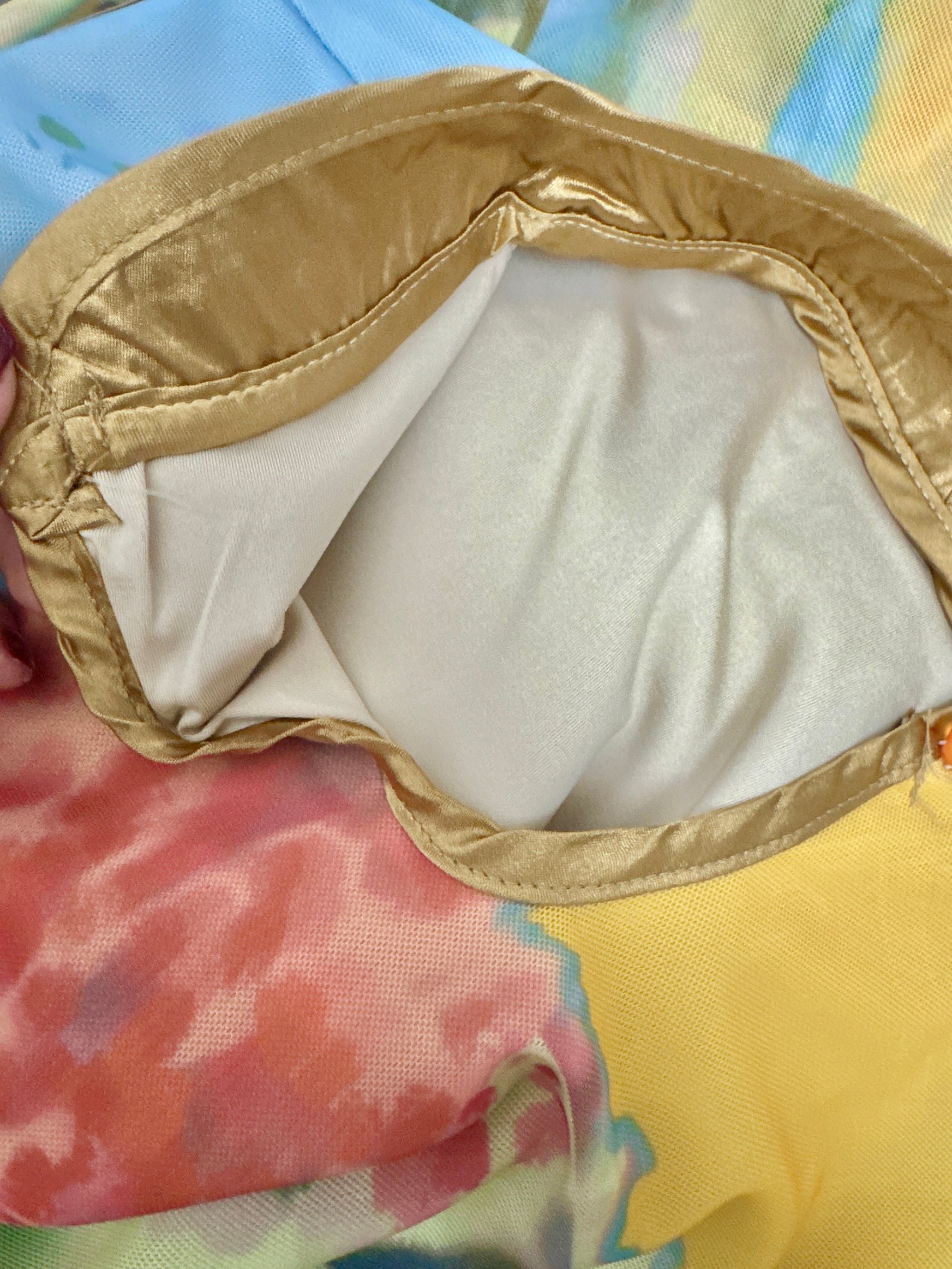 Orange Mix Blue Two Wear Cheongsam CD035 Long Dress (S, M)