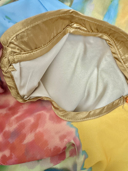 Orange Mix Blue Two Wear Cheongsam CD035 Long Dress (S, M)