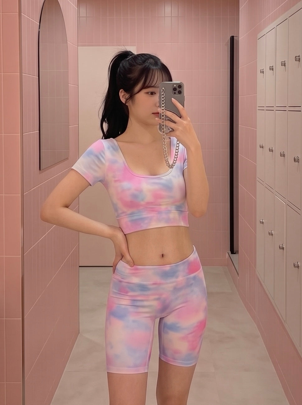 FT009 Rainbow Sportswear/ Yoga Short Pants Set (S, M, L)