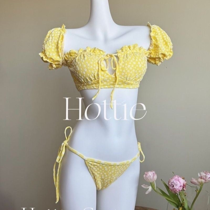 Yellow Bikini BK53 Three Piece Set