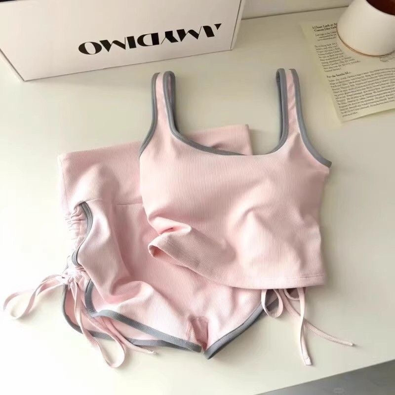 Pink Top + Short Two Pieces Set