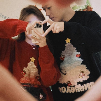 Navy Christmas  Long Sleeve Top