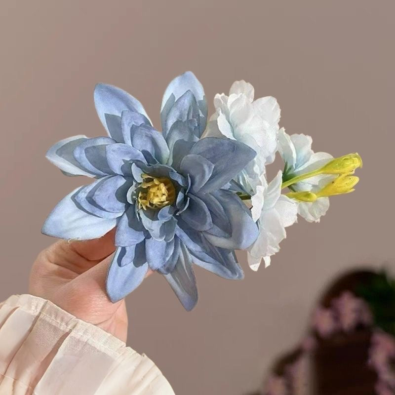 Summer FP01 Blue Floral Hair Pin Set