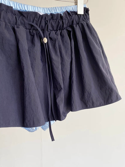 Navy Middle Waist Mini Skirt SK22