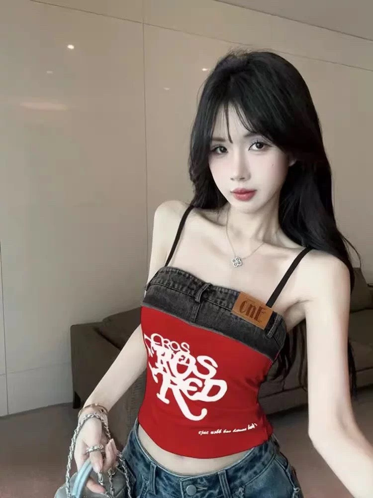 Strap Red Tube Top
