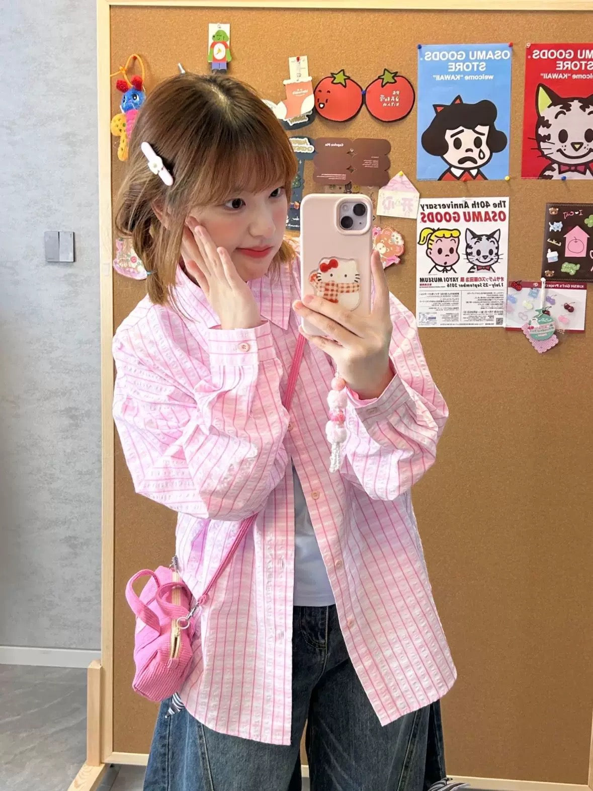 Pink Stripe Long Sleeve Shirt
