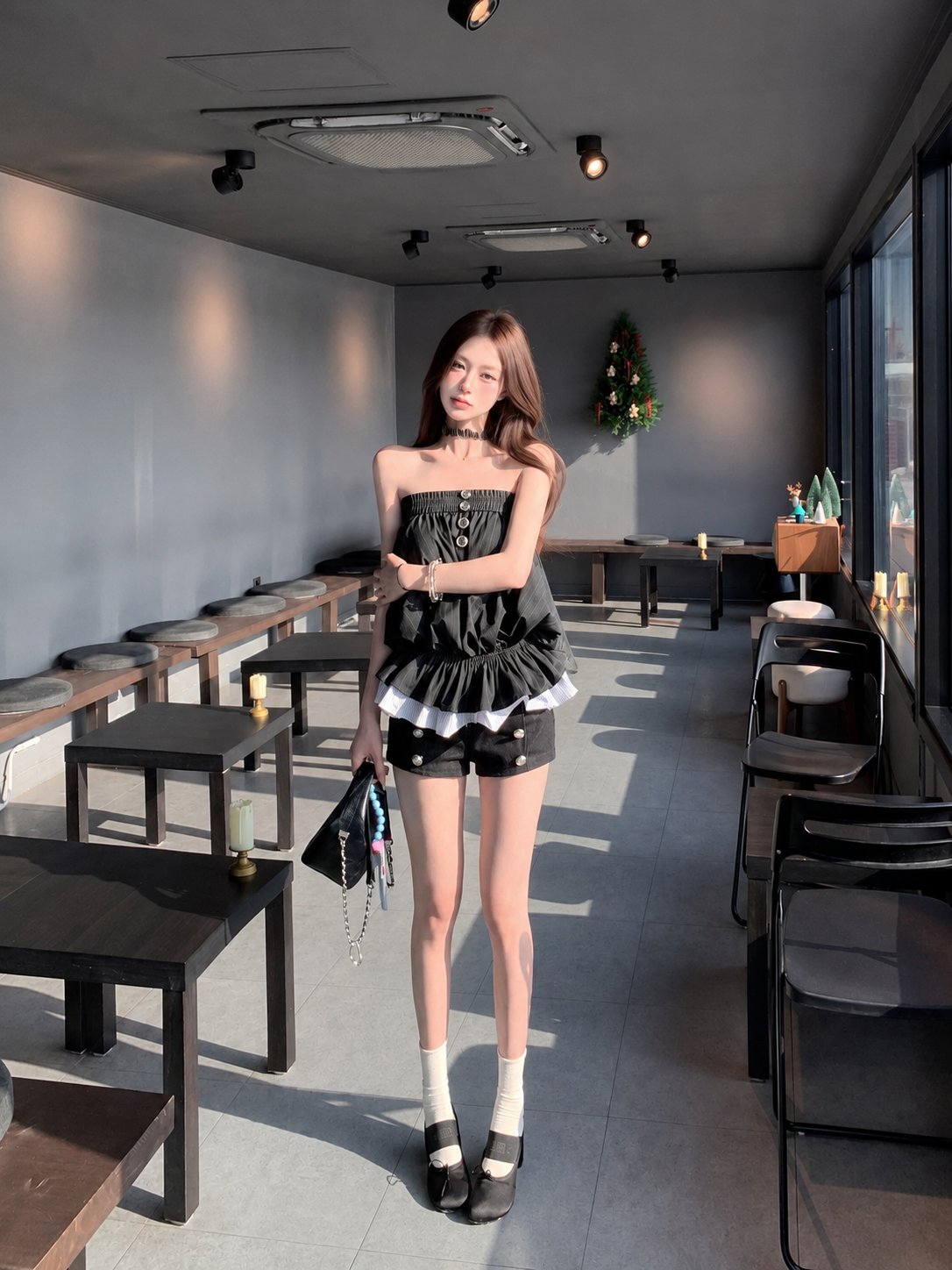 Black Tube Short Top