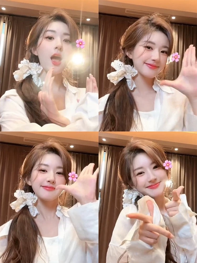 Korean White Hair Rubberband