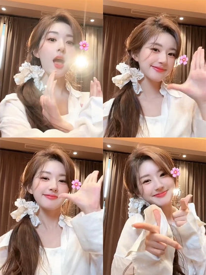 Korean White Hair Rubberband