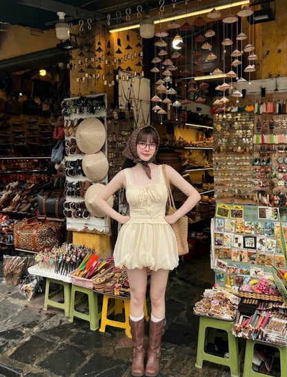 Beige Top + Skort Two Piece Set (S)