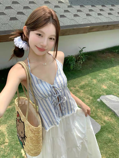 Blue Stripe Strap Top 补货中