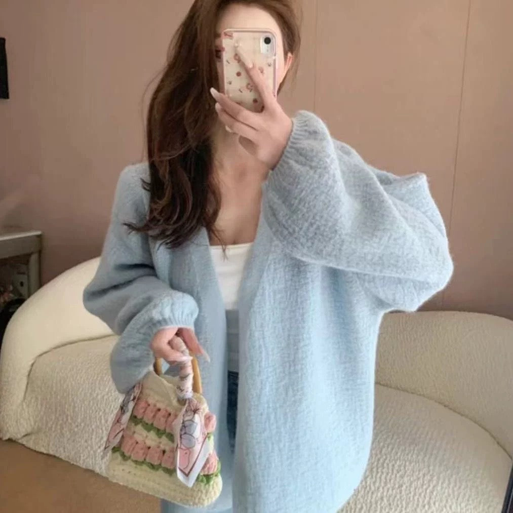 Casual Knitted Long Sleeve Cardigan Top