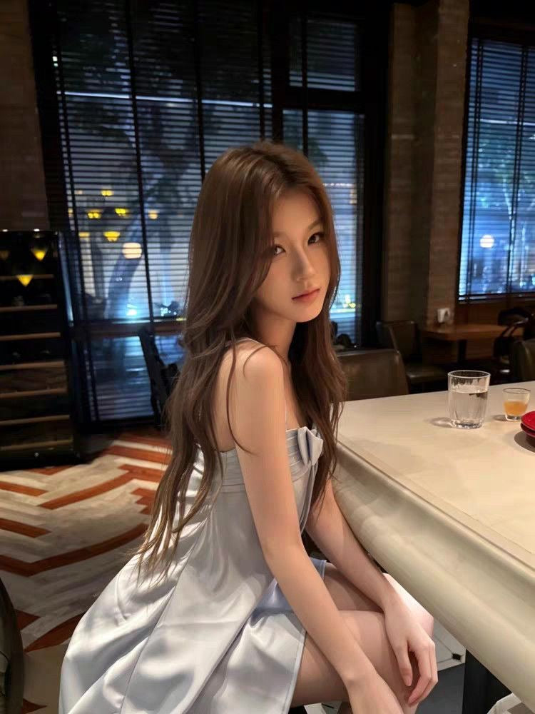 Silky Blue Grey Mini Dress （预订优惠）