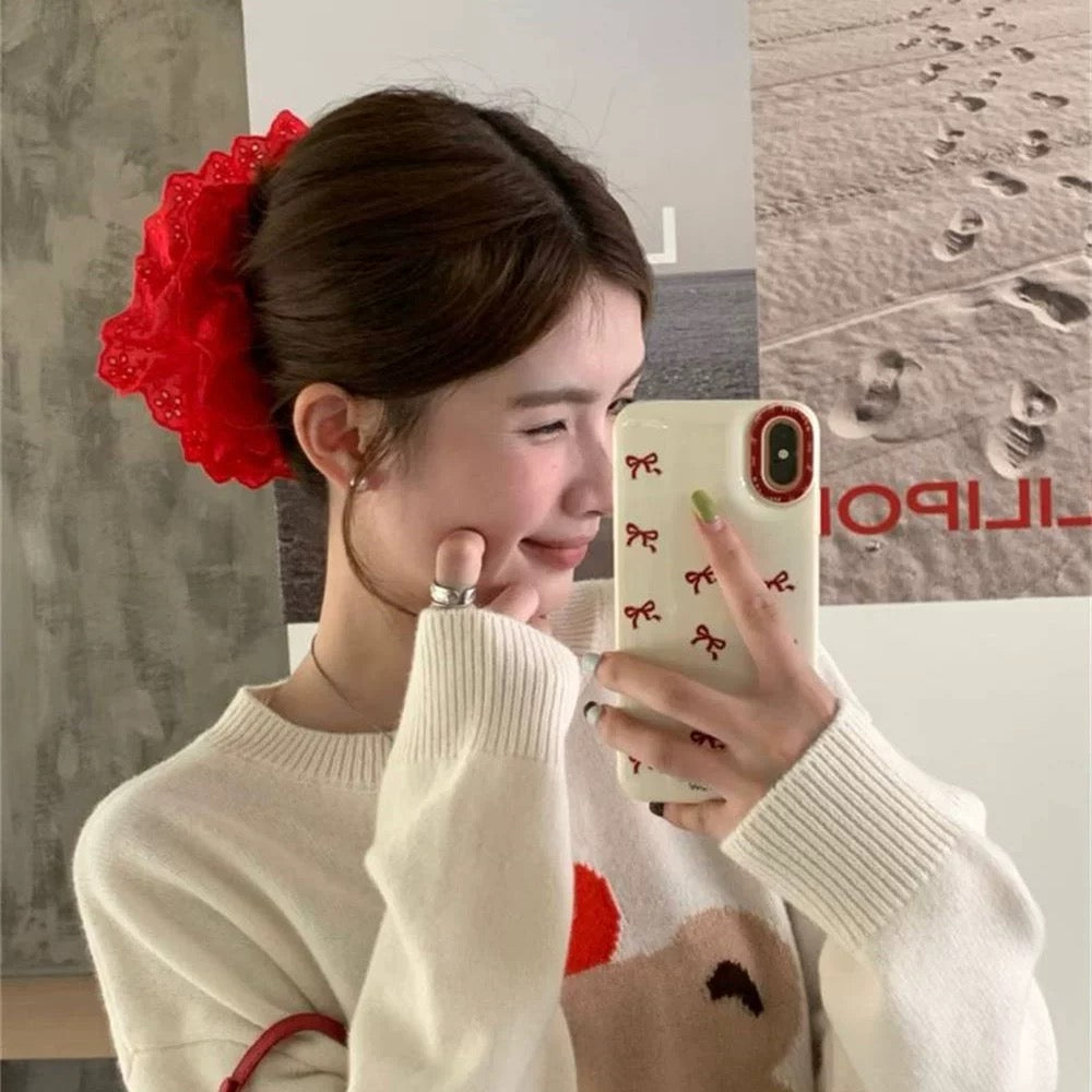 Korean White Hair Rubberband